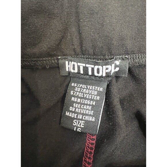 Hot Topic Black Mini Skater Skirt Red Stitching Pockets L Gothic Grunge Emo - Picture 6 of 10